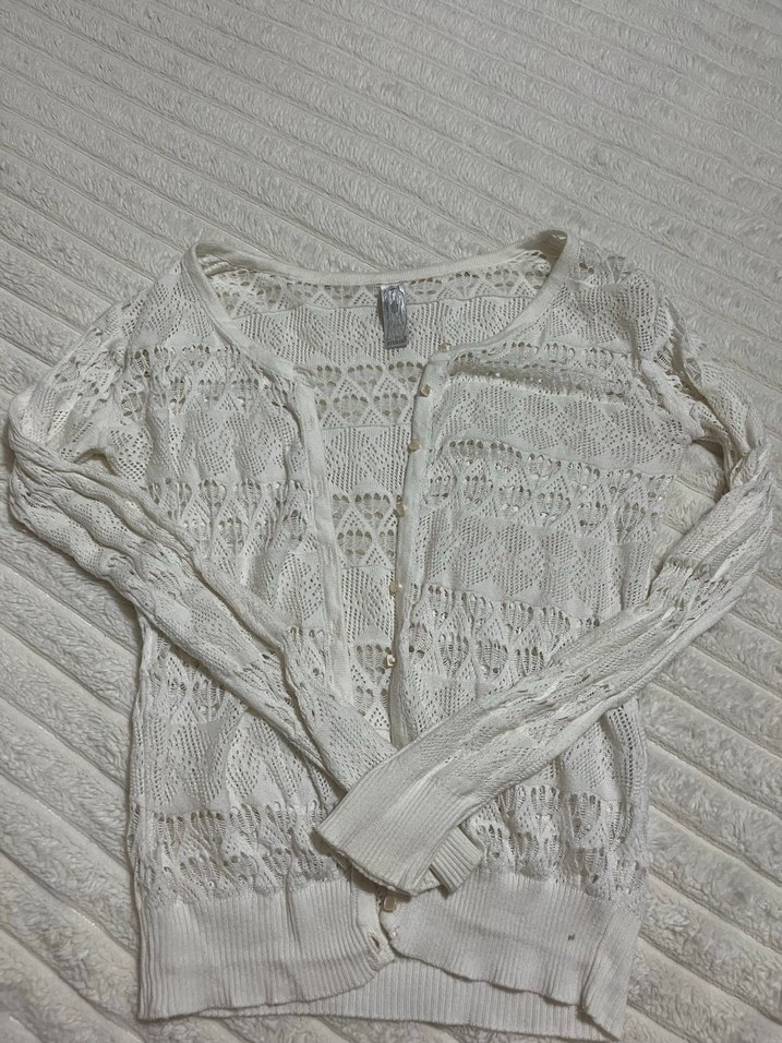 Dantel Detaylı Beyaz İnce Triko Kadın Kazak - Görsel 3
