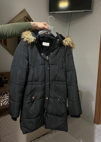 Siyah uzun kadın mont LCW - Görsel 2