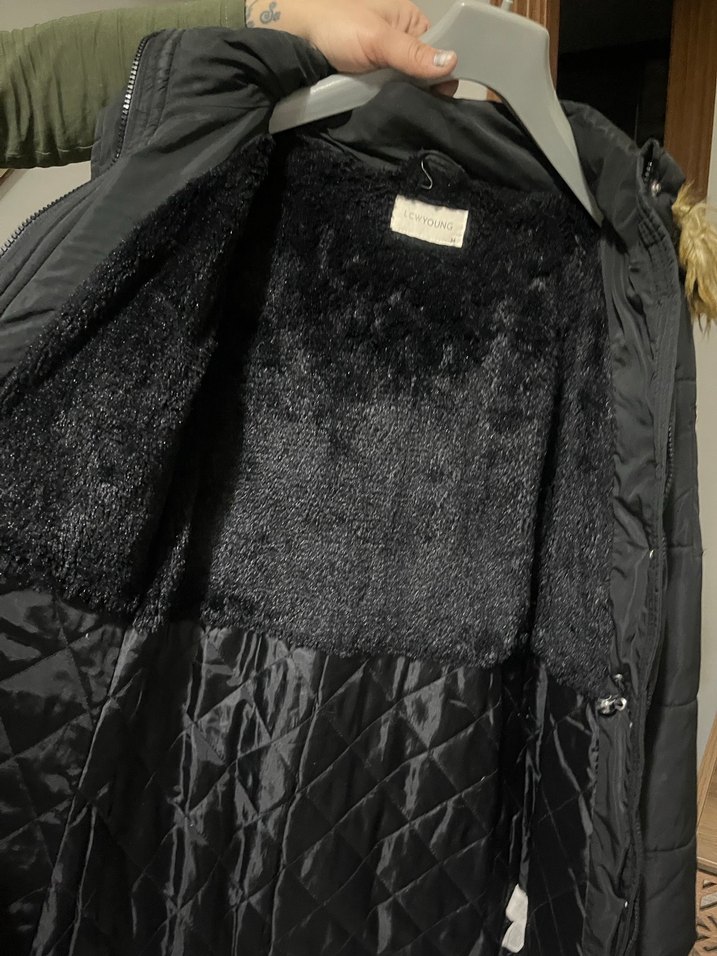 Siyah uzun kadın mont LCW - Görsel 3