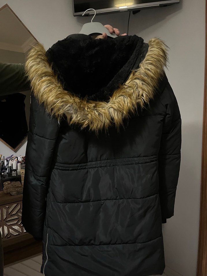 Siyah uzun kadın mont LCW - Görsel 5