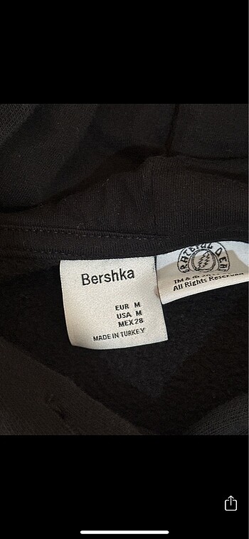 m Beden siyah Renk BERSHKA sweatshirt oversize