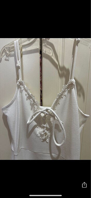 xs Beden beyaz Renk H&M mini elbise