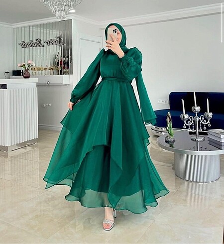Kevser bahadır mimoza yeşil abiye