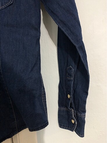 xs Beden Slim Fit Kot Gömlek