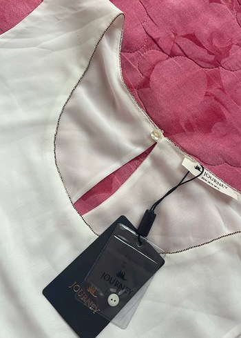 Beyaz Kolsuz Mini Kadın Bluz - Görsel 6