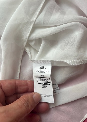 Beyaz Kolsuz Mini Kadın Bluz - Görsel 5