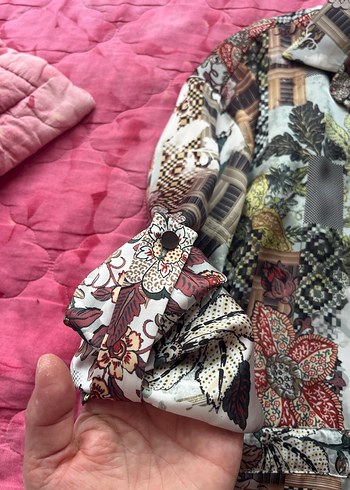 Bohem Çok Renkli Desenli Kadın Gömlek - Görsel 3