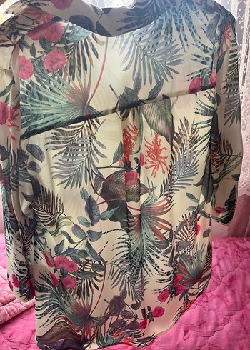 Bohem Renkli Desenli V Yaka Gömlek - Görsel 6