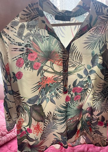 Bohem Renkli Desenli V Yaka Gömlek - Görsel 5