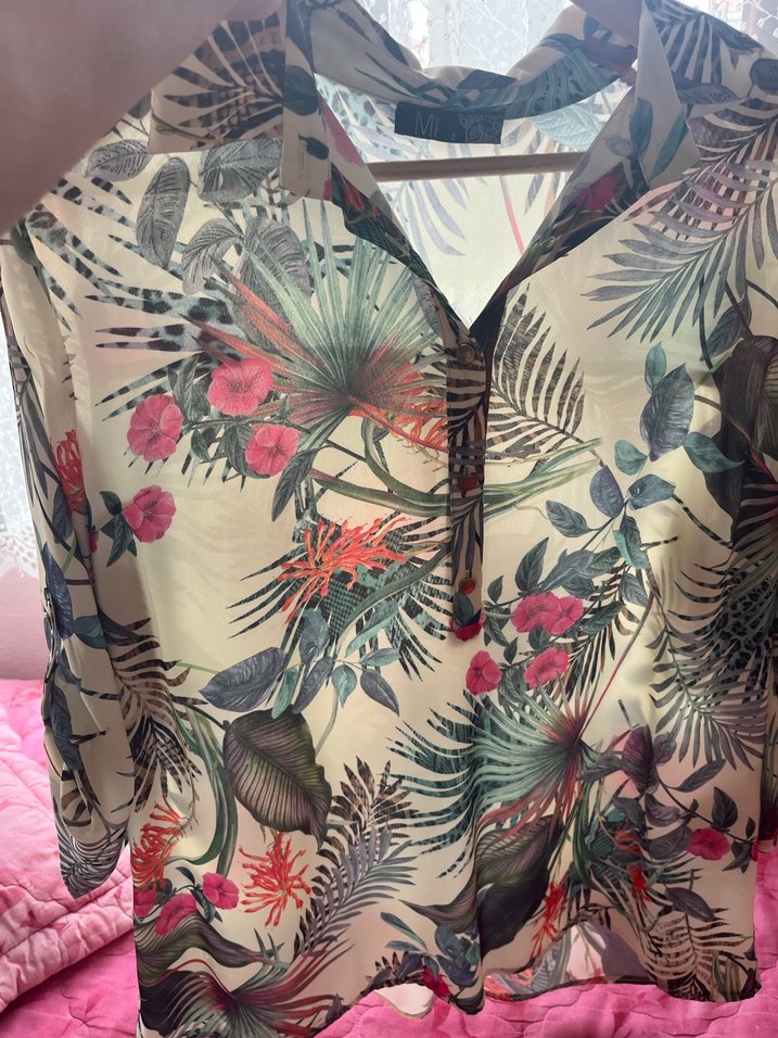 Bohem Renkli Desenli V Yaka Gömlek - Görsel 5