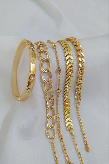 Gold Bileklik Kombin Set