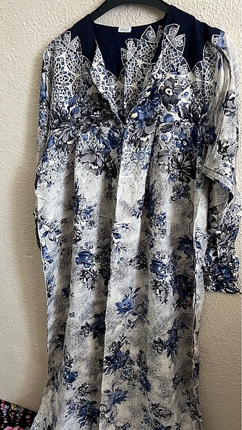 Sıfır viskon Robalı elbise - Görsel 5