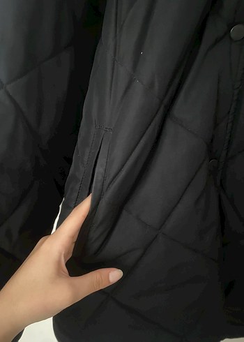 s Beden siyah Renk Düğmeli Siyah Kadın mont
