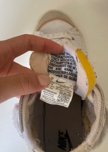 39 Beden beyaz Renk Nıke Beyaz Siyah Bağcıklı Spor Ayakkabı