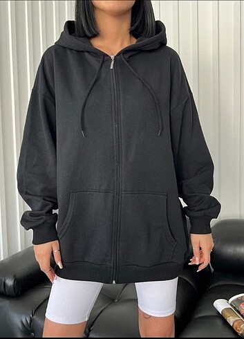 İki iplik fermuarlı sweatshirt 