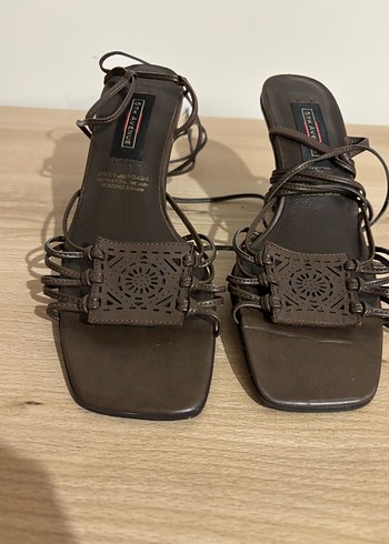 Diğer Kahverengi Vintage Topuklu Bağcıklı Kadın Ayakkabı