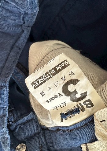 24-36 Ay Beden Erkek Çocuk Düğmeli Lacivert Kot Pantolon