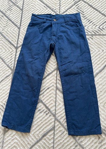 Erkek Çocuk Düğmeli Lacivert Kot Pantolon