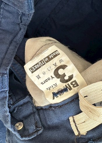 24-36 Ay Beden mavi Renk Erkek Çocuk Düğmeli Lacivert Kot Pantolon