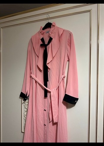 Pembe Uzun Kadın Sabahlık - Görsel 3