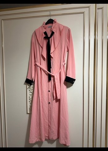 Pembe Uzun Kadın Sabahlık - Görsel 4