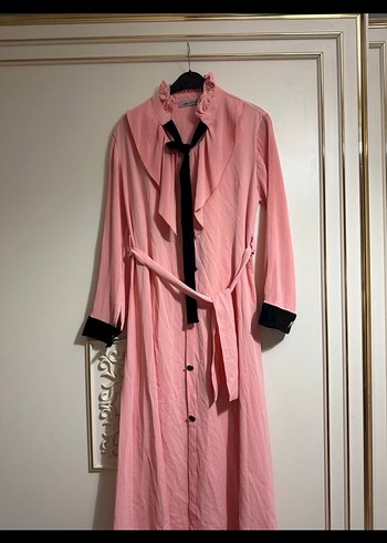 Pembe Uzun Kadın Sabahlık - Görsel 5