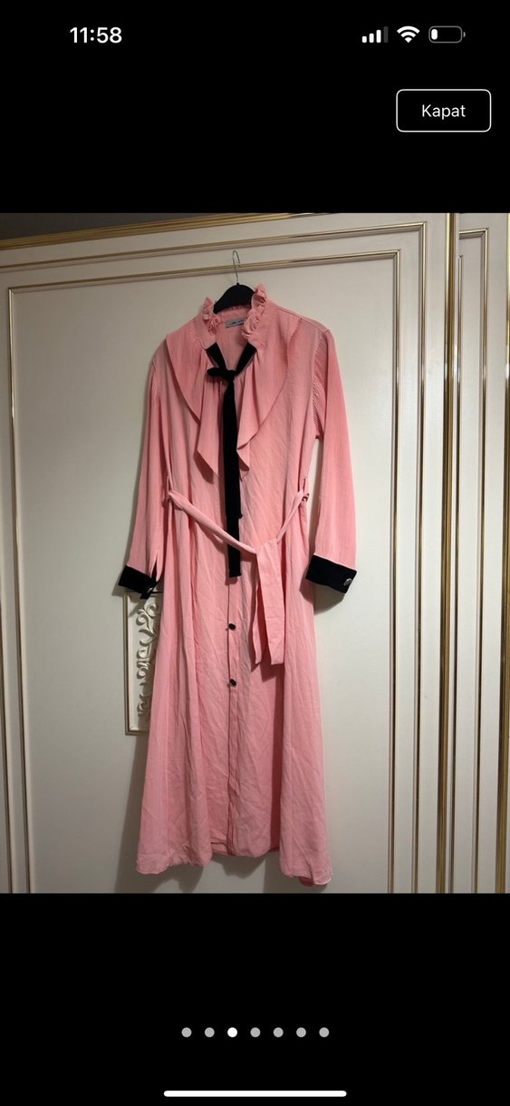 Pembe Uzun Kadın Sabahlık - Görsel 4