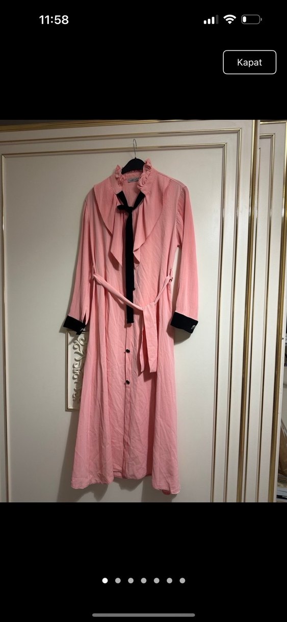 Pembe Uzun Kadın Sabahlık - Görsel 2