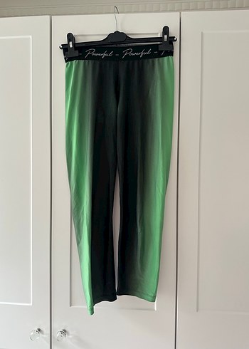 Kemerli Yeşil Batik Desenli Spor Tayt - Görsel 7