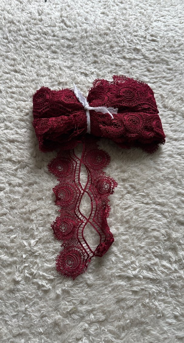 Bordo Dantel Bohem Saç Aksesuarı - Görsel 2