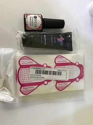50 adet form 1 adet pembe jel 1 adet base coat