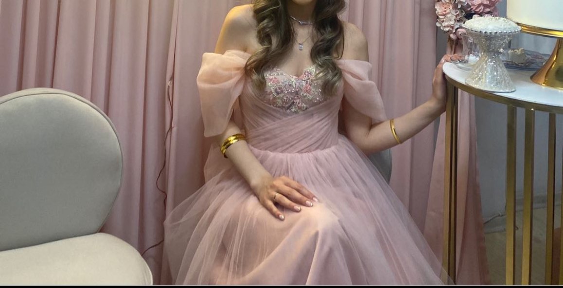 Pudra Renk Piliseli Straplez Nişan Elbisesi - Görsel 4