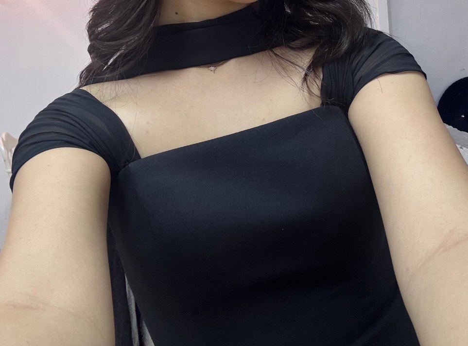 Siyah Drapeli Uzun Kadın Elbise - Görsel 3