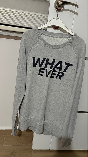 s Beden What Ever Yazılı Sweatshirt