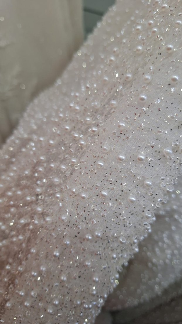 İnci Detaylı Straplez A Kesim Gelinlik - Görsel 5