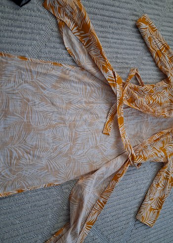 Uzun Kollu, V Yakalı Sarı kımono - Görsel 2