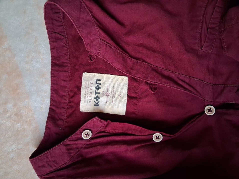 Bordo V Yakalı Uzun Kollu Kadın Gömlek - Görsel 2