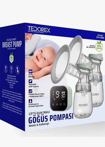 Çiftli Elektrikli Göğüs Pompası - Gri