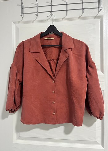 Kiremit rengi gömlek - Görsel 4