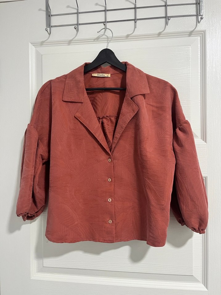 Kiremit rengi gömlek - Görsel 4