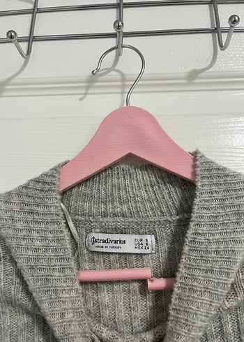 Gri Örgü Kadın Kazak Yüksek Yaka Stradivarius - Görsel 3