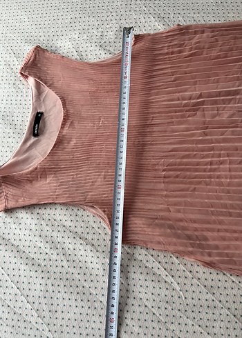 Pembe Kolsuz Piliseli Midi Elbise - Görsel 4