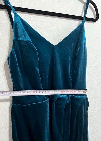 Mavi Drapeli Uzun Abiye Elbise - Görsel 3