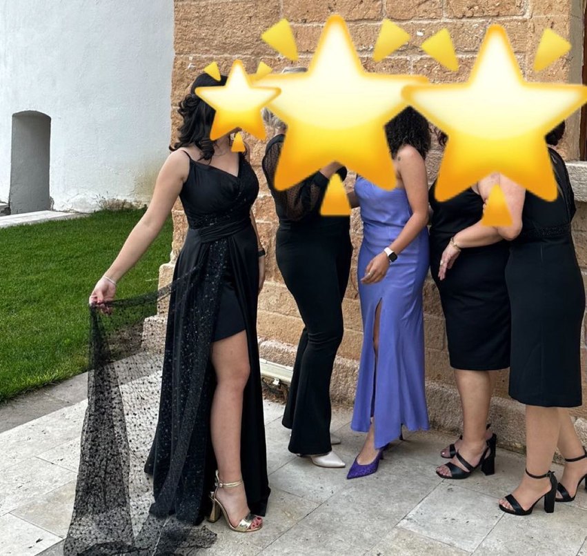 Siyah Drapeli Askılı Uzun Elbise - Görsel 4