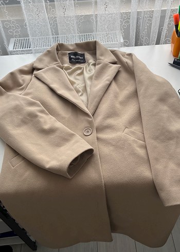 Bej Düğmeli Kadın Süet Midi Kaban - Görsel 3