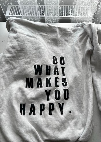 Kadın Beyaz Keten Kapüşonlu Sweatshirt - Görsel 2