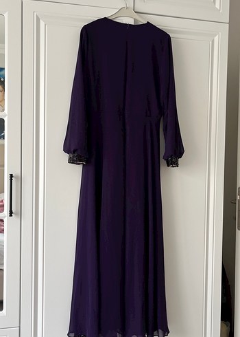 Mor Uzun Kollu Abiye - Görsel 2