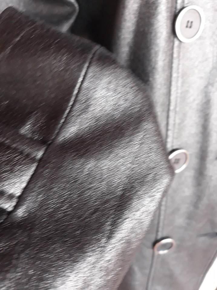 Kadın Siyah Deri Uzun Trençkot suni deri nubuk karışımı yeni - Görsel 3