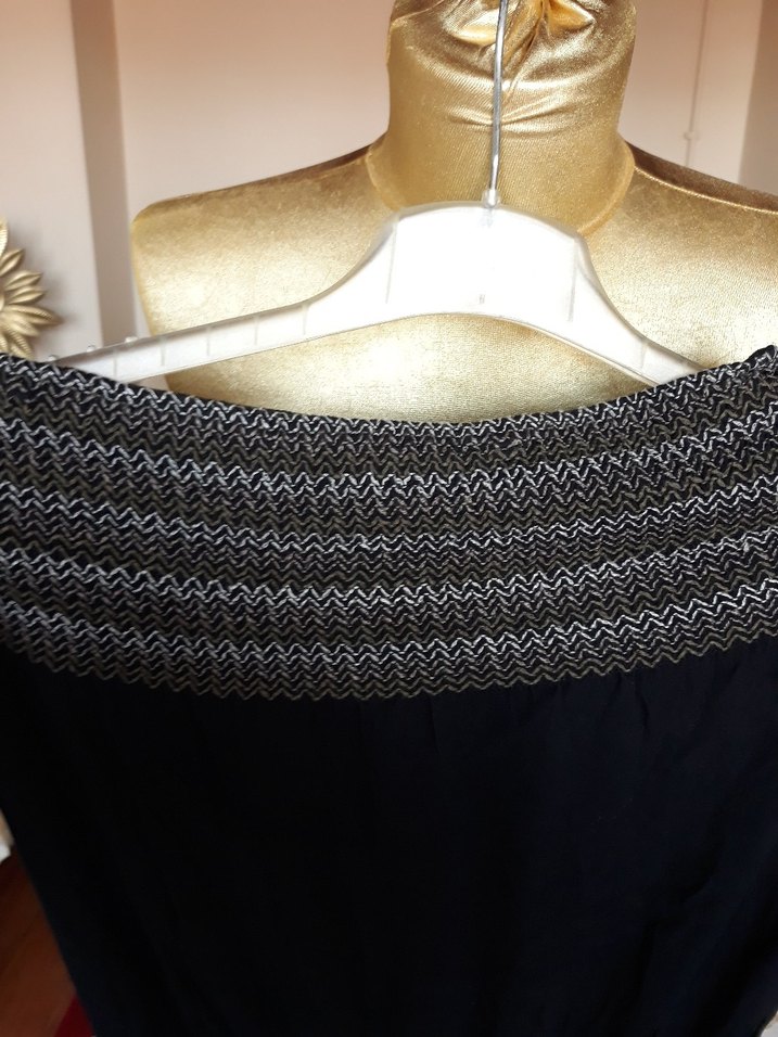 Kadın siyah Nakışlı Straplez Uzun Tulum - Görsel 3