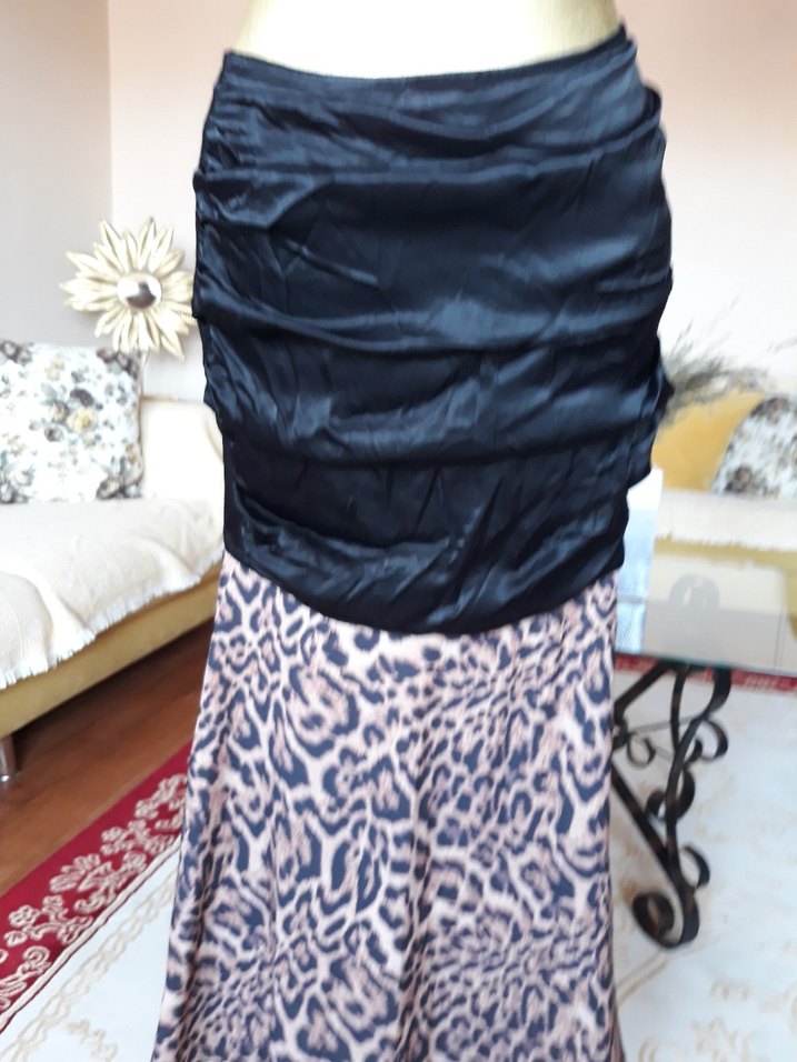 Kadın Siyah Drapeli Uzun Etek - Görsel 2